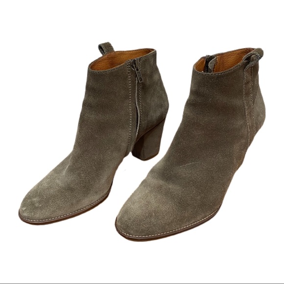 Madewell Shoes - Madewell Billie Olive Suede Heeled Ankle Booties